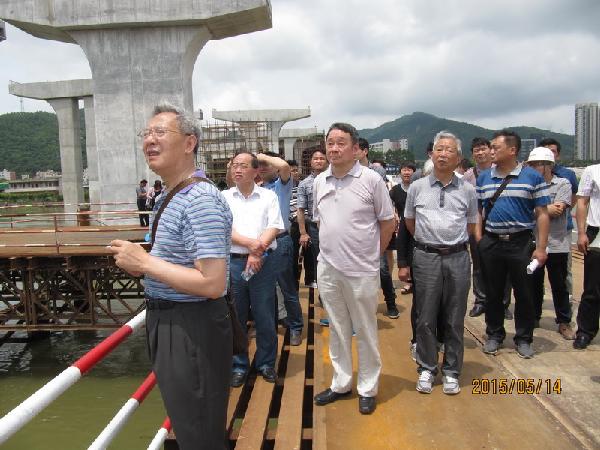 代表们到施工现场学习考察