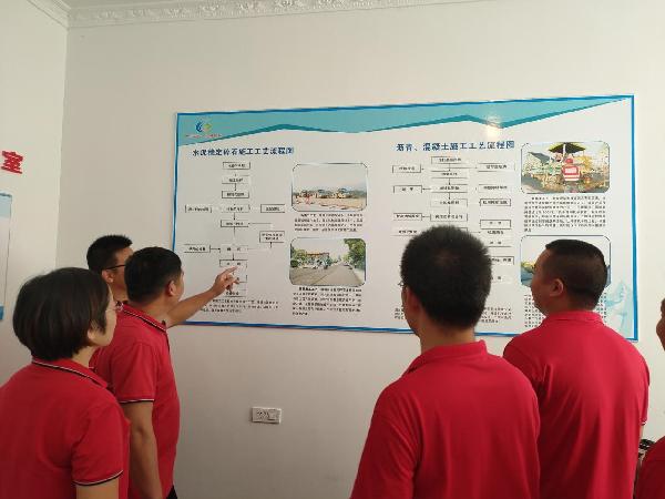 杨方华总工程师带领团队研究施工工艺
